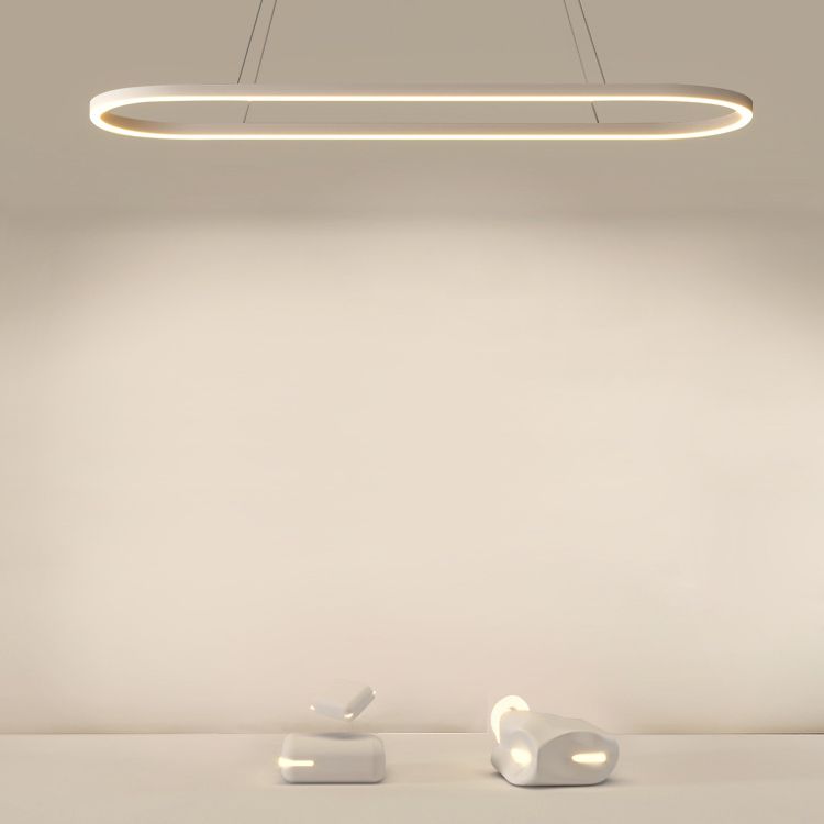 Linear Shape Island Pendant Contemporary Style Metal 1 Light Island Lighting Idea