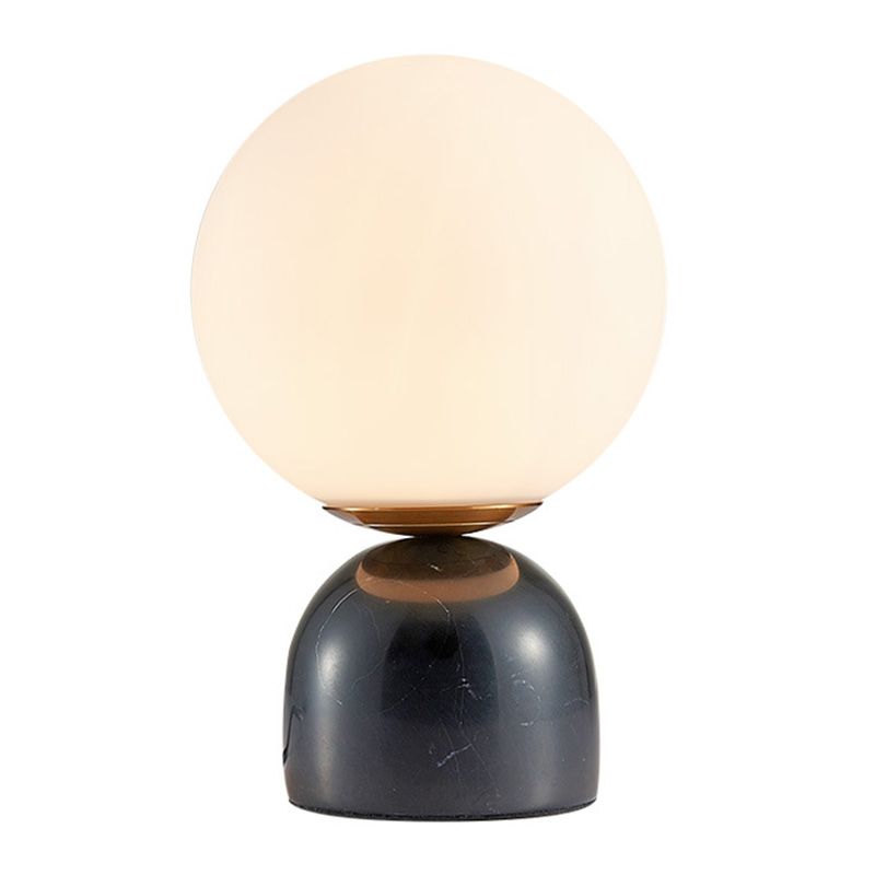 Multicolored Glass Planet Night Lamp Modern 1-Light Table Light with Marble Base