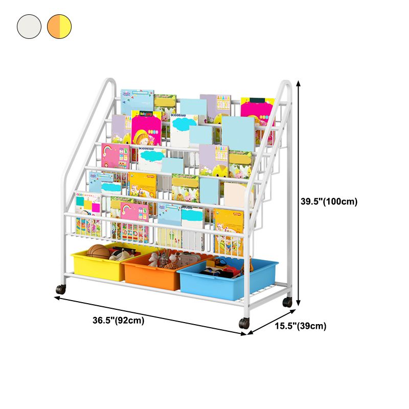 Metal and Plastic Bookshelf Scandinavian Bookcase for Home Office