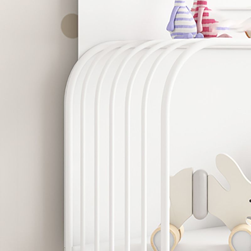 Modern Metal Shelf Freestanding Standard Kids Bookshelf in Green/White/Pink