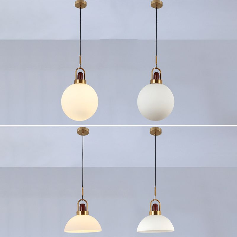 1 Light Ceiling Light Modern Simple White Glass Hanging Pendant Lights for Restaurant