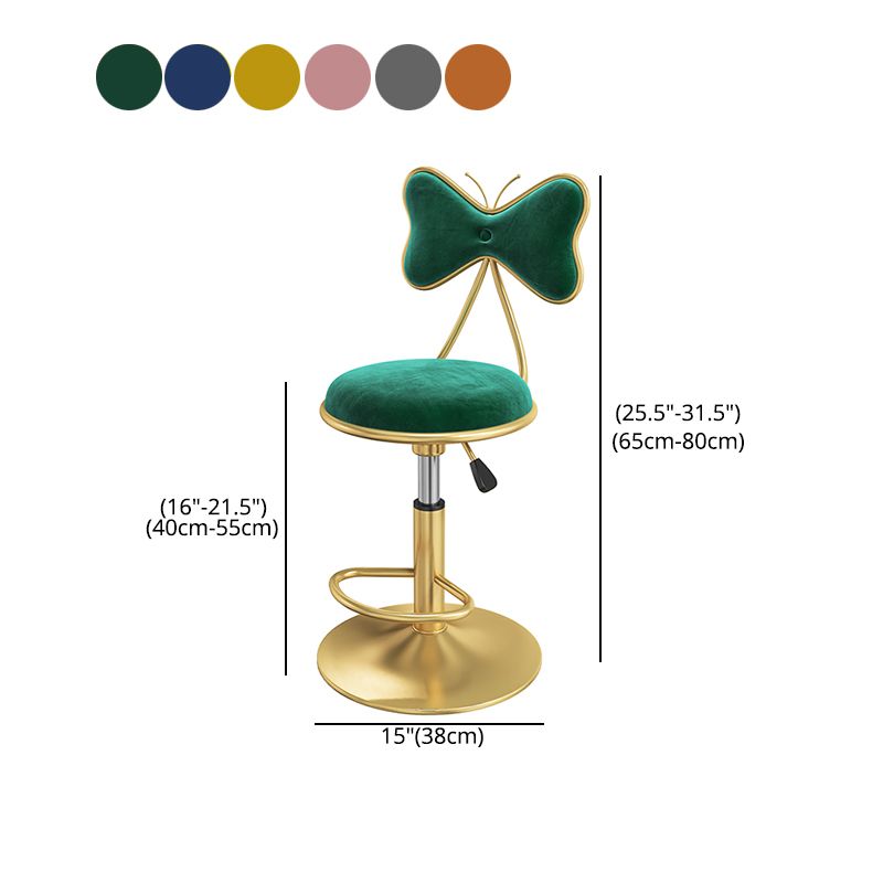 Scandinavian Design Upholstered Bar Stools with Fabric Round Stools with Footrest