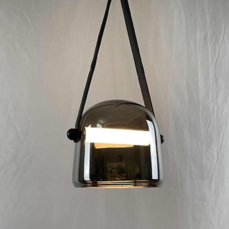 Forme de baril Éclairage suspendu en verre de style moderne 1 pendentif léger pour chambre à coucher