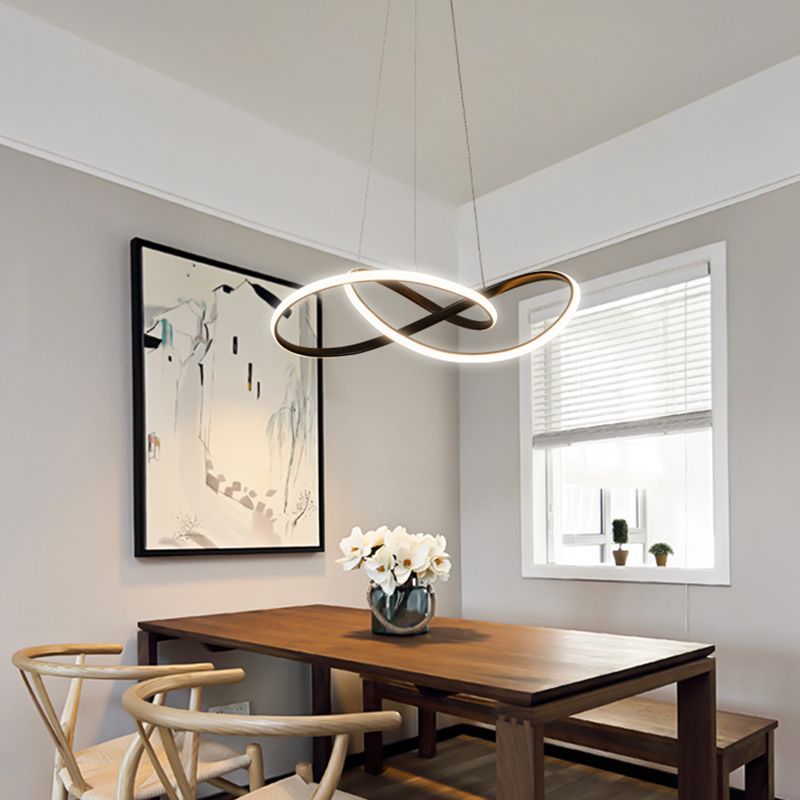 Estilo moderno forma espiral arenniier de metal 1 lámpara de lámpara de luz luz