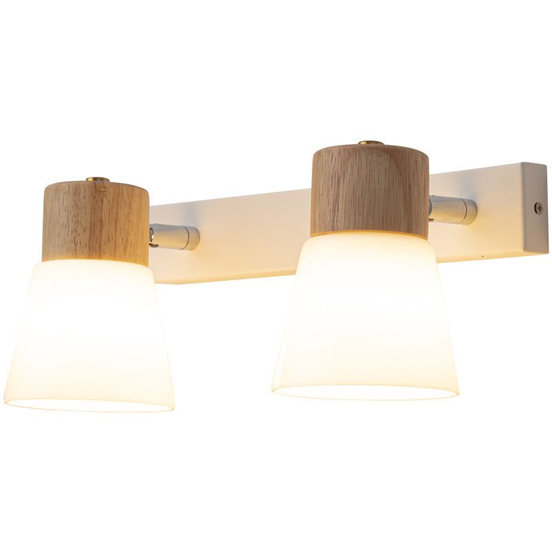 Modern Bell Vanity Wall Light Fixtures Wood Vanity Lights in White