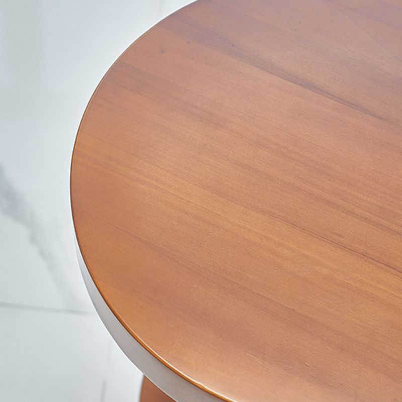 Contemporary End Table Solid Wood Pedestal Round Living Room Side Table