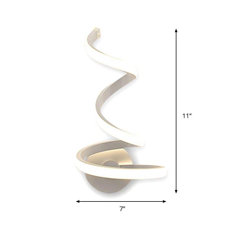 LED Esszimmer Leuchte hell modernistische weiße Wandmontagelampe mit spiralförmigem Acrylschatten