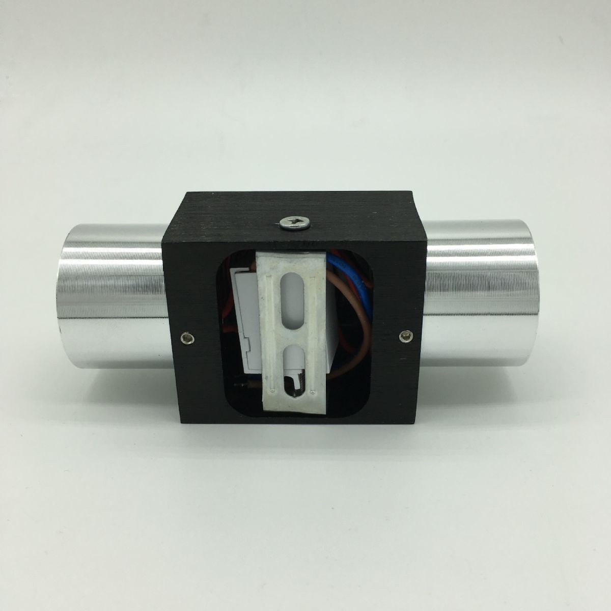 Half Cylinder Shade Wall Lighting Modern Style Metal 2 Lights Sconce Lamp in Chrome