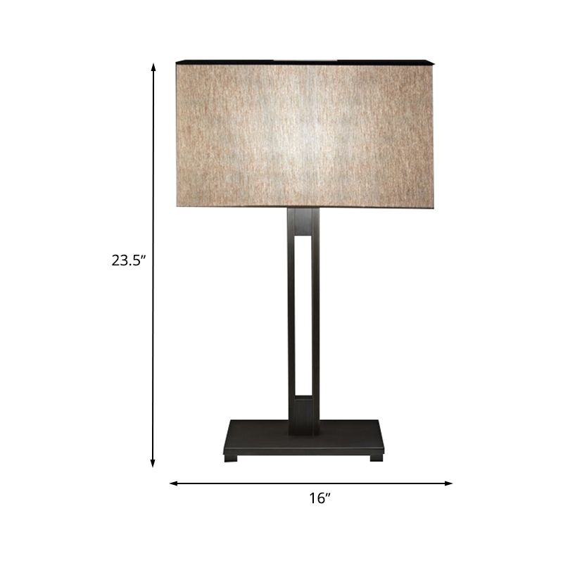 Commonditore rettangolare comodino tessuto leggero 1 leggero modernismo lampada da tavolo in nero