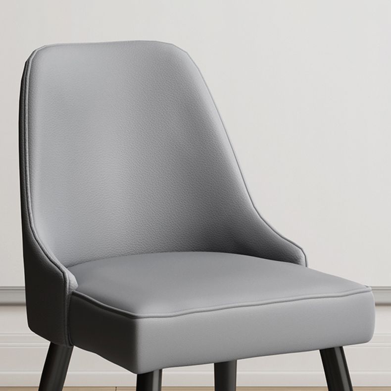 Scandinavian Upholstered Armless Dining Chairs Solid Back Chair