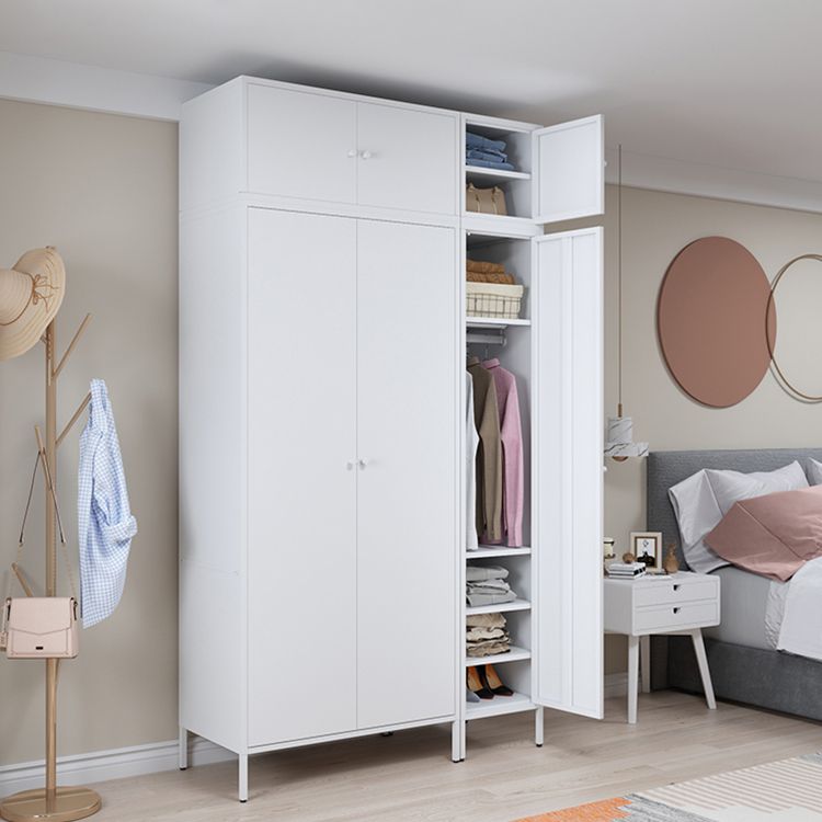 Contemporary Cabinet for Home Metallic Finish Storage Cabinet