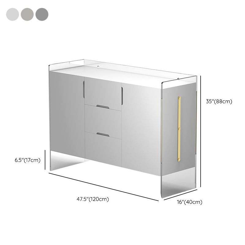 Contemporary Wood Buffet Sideboard Cabinets with Acrylic Frame Sideboard