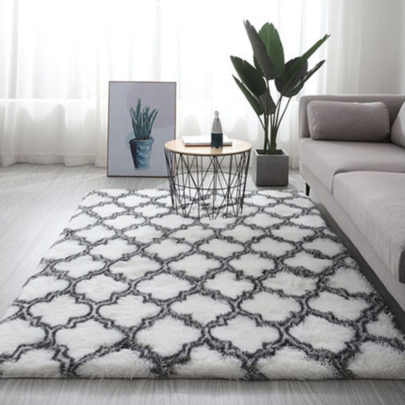 Tapis imprimé couleur contrastée noir et blanc, en Polyester, décontracté, lavable, pour la décoration de la maison