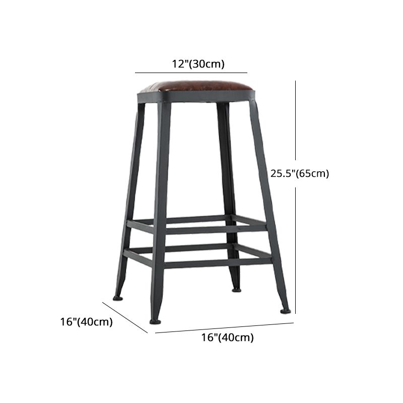 Iron Bar and Counter Stool Industrial Indoor Vintage Brown Counter Height Stools