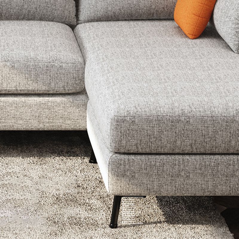 33.46" Tall Modern Linen Sectional/Sofa with Pillowed Back Cushions
