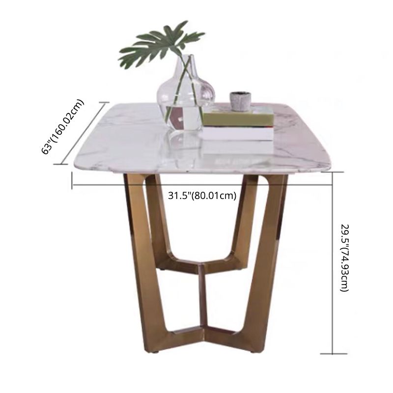 Modern Kitchen Marble Top Furniture of Standard Height Formal Dining Room Table Set