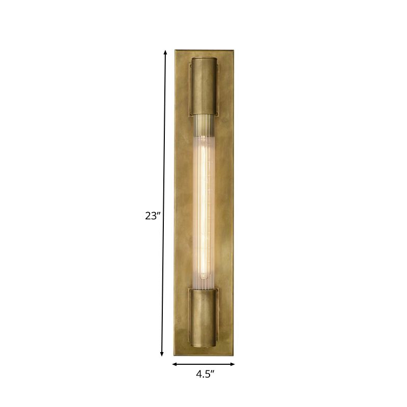 Pipe Metal Sconce Light Colonial 1 Head Black/Gold Wall Lighting Fixture for Living Room