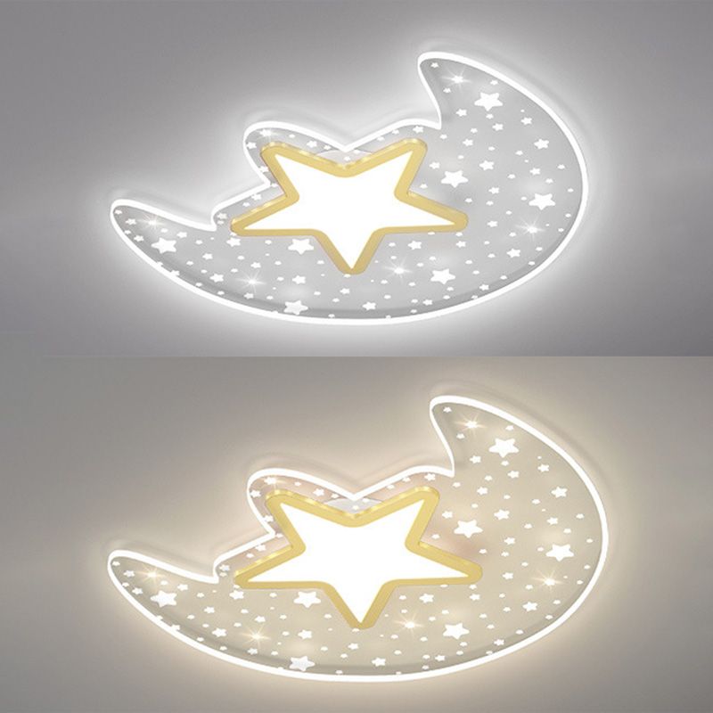 Lámpara de techo de forma de luna nórdica moderna Aluminio 2-Montaje de descarga de luz para dormitorio