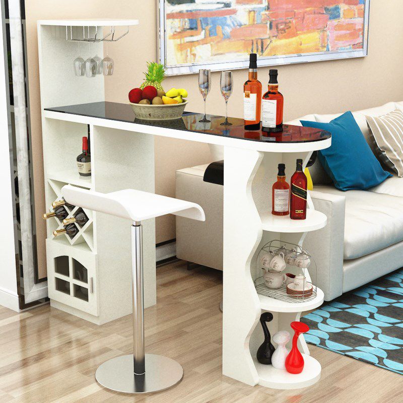 Contemporary Pub Table Specialty 41-inch Bar Table with Wine Rack
