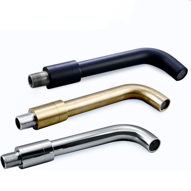 Wall Mounted Metal Tub Filler Low Arc Tubular Bathroom Faucet
