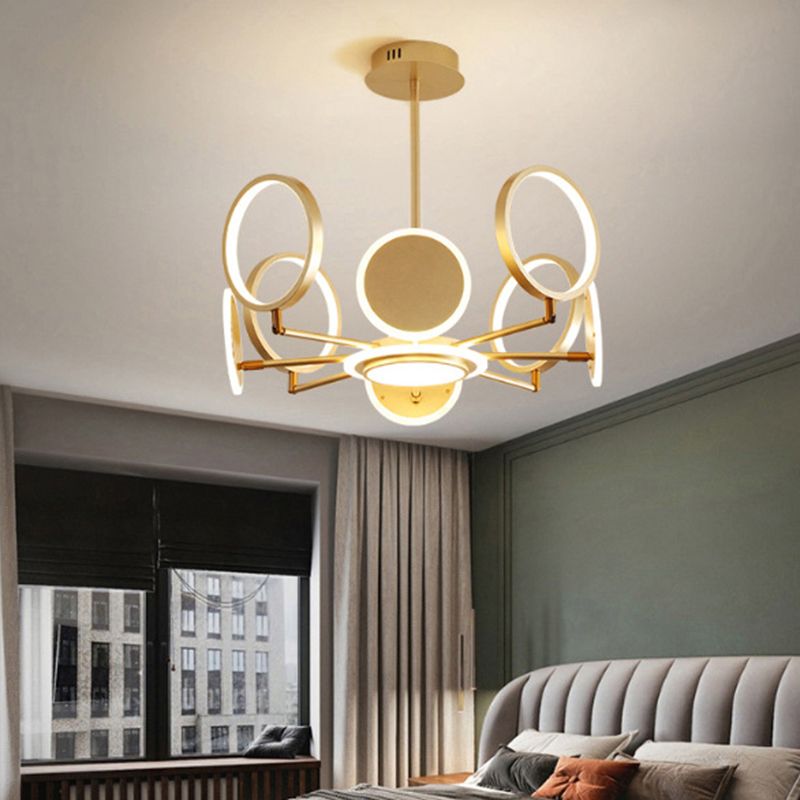 Metal Rings Ceiling Chandelier Minimalist Style LED Chandelier Light Fixture