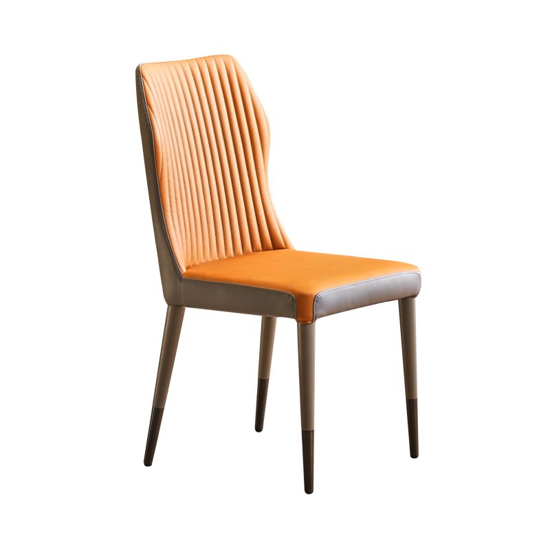 Scandinavian Style Upholstered Armless Dining Chairs Wingback Side Chair for Home