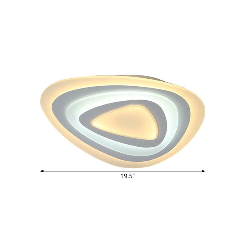 19.5"/23.5"/31.5" Wide LED Bedroom Flush Mount Lamp with Ultrathin Acrylic Shade White Ceiling Light in Warm/White Light