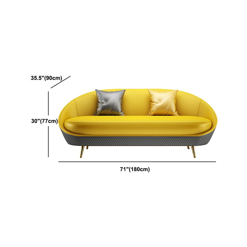 Sloped Arm Curved Sofa with Tight Back Contemporary Sofa for Apartment