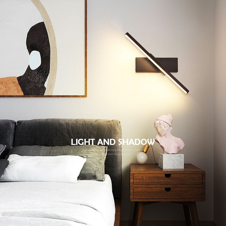 Silicone LED Rotatable Wall Lamp in Modern Creative Style Aluminium Linear Wall Light for Bedroom