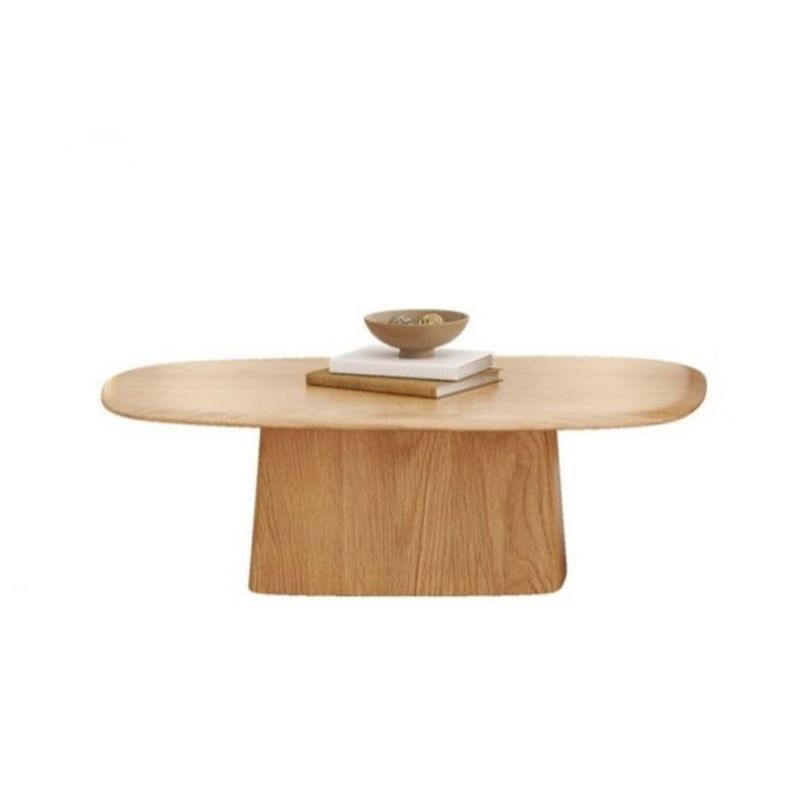 Modern Pedestal Cocktail Table Natural Color Coffee Table Set