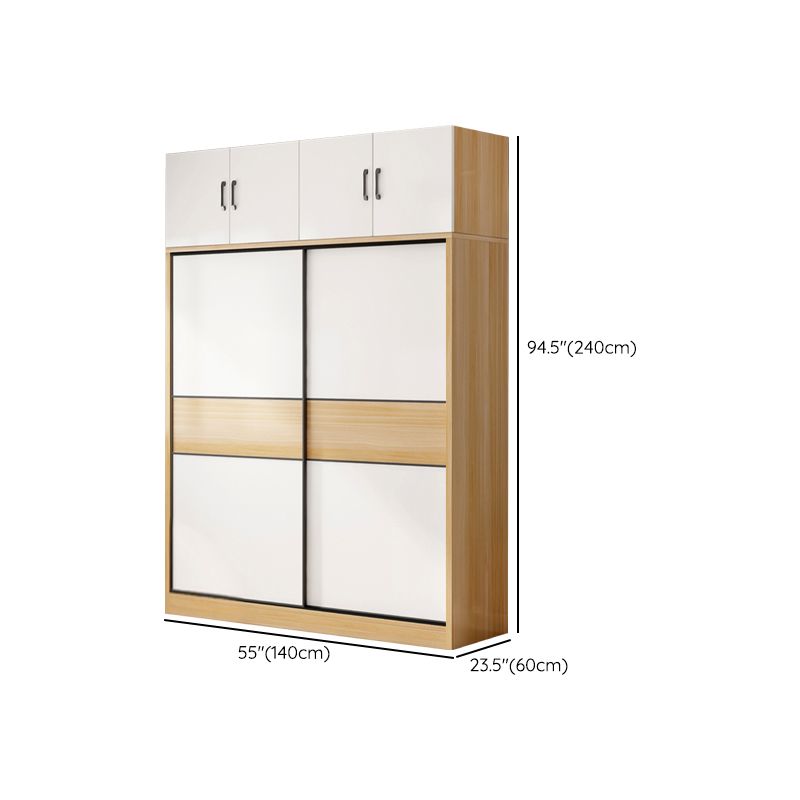 Artificial Wood Wardrobe Freestanding Wardrobe with Sliding Doors for Bedroom