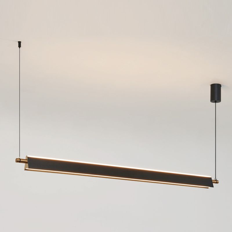 Contemporary Linear Island Lighting Fixture Simple LED Hanging Light for Dining Room