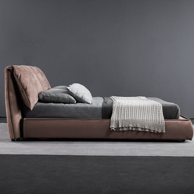 Glam Solid Wood with Headboard Panel Rectangular Standard Bed