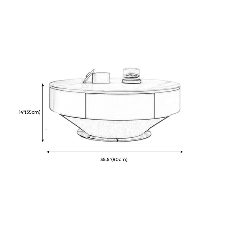 Modern Marble Drum Coffee Table Round Cocktail Table in white