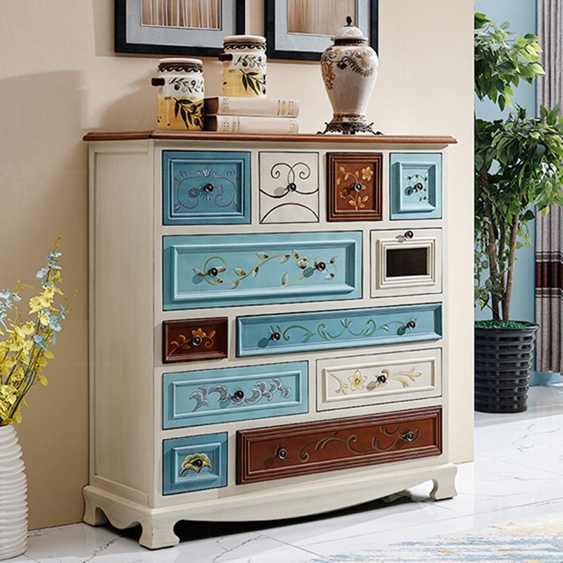 Nautical Bedroom Chest Solid Wood 16"Wide Storage Chest with Drawers