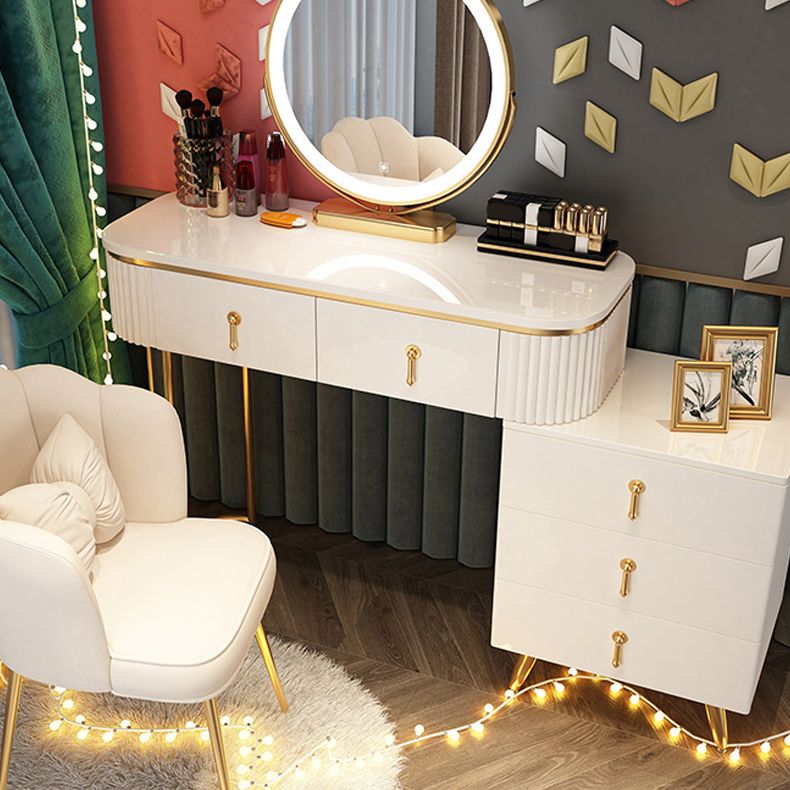 Wooden Makeup Counter Adjustable Mirror Vanity Dressing Table with Drawer
