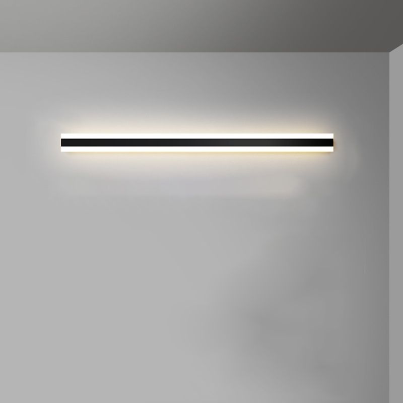 Linear Shape Metal Wall Lighting Modern Style 1 Light Wall Mounted Light Fixture in Black