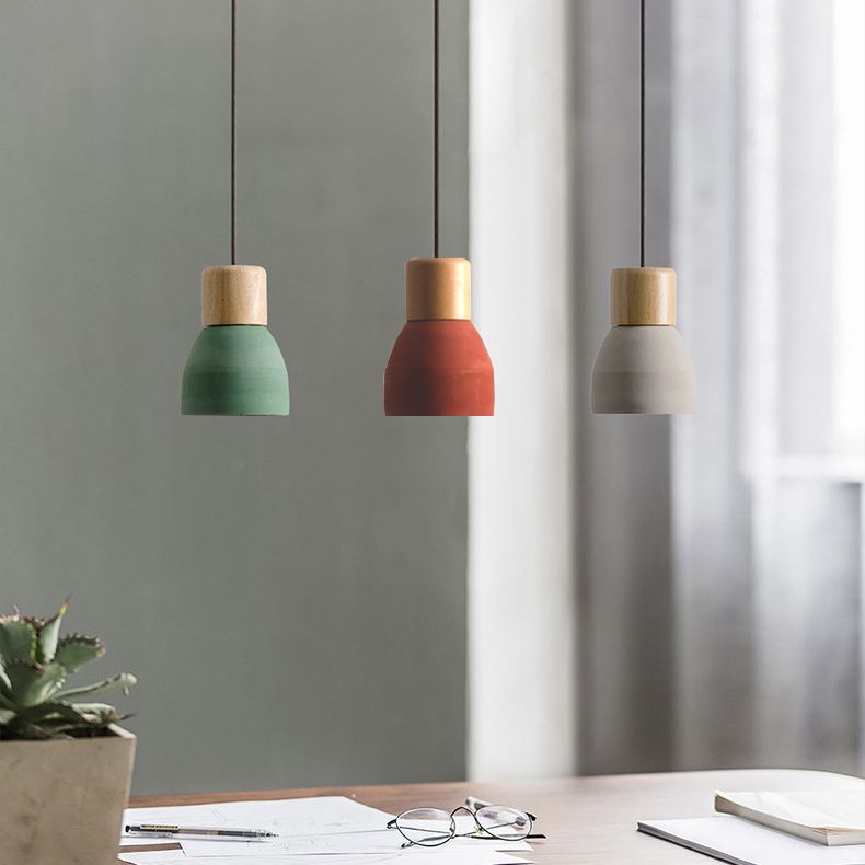 Modern artistico a sospensione singolo a sospensione a sospensione geometrica con tonalità di cemento