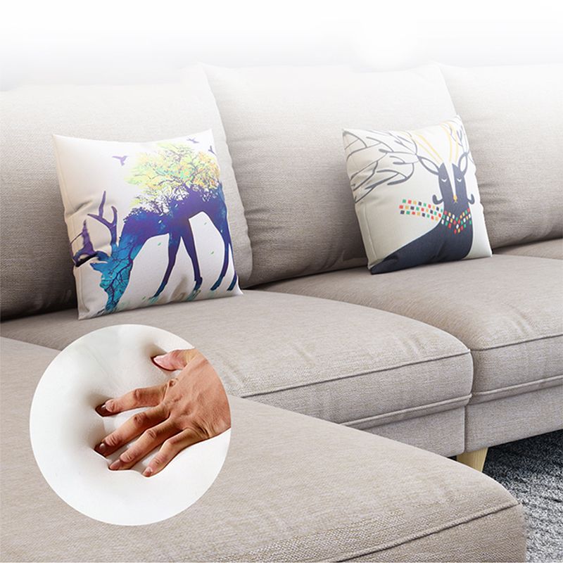 34.6"High Pillow Top Arm Sectional Contemporary Cushion Back for Living Room