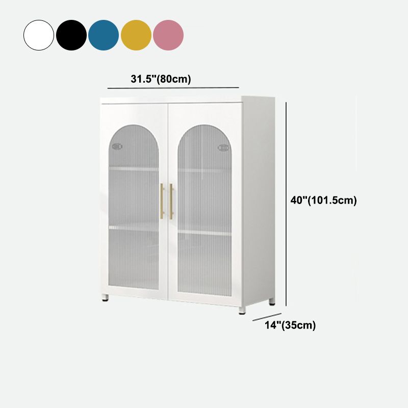 Contemporary Metal Standard Bookcase Closed Back Vertical Bookcase with Glass Door