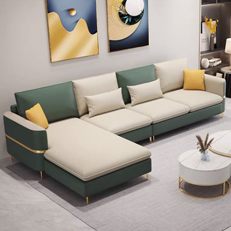 Contemporary 4-Seater Sectional with Square Arms for Living Room