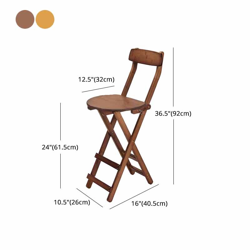 Taburetes de bar con respaldo de madera sin brazos de estilo nórdico, taburetes plegables para mostrador, 1 pieza