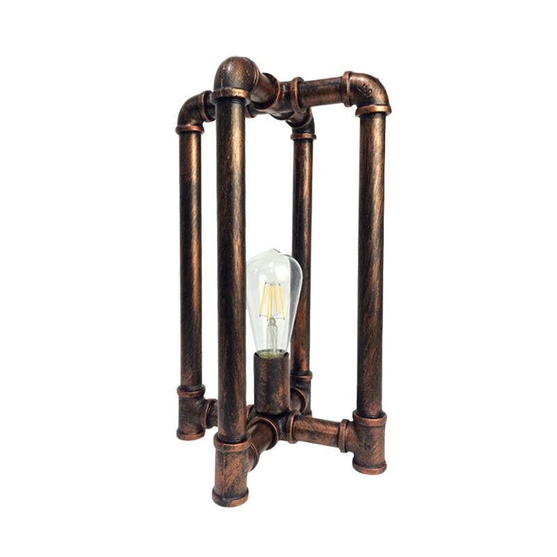 Fer Rust Task Lighting Cross Pipe 1 tête lampe de nuit industrielle avec cordon plug-in pour restaurant
