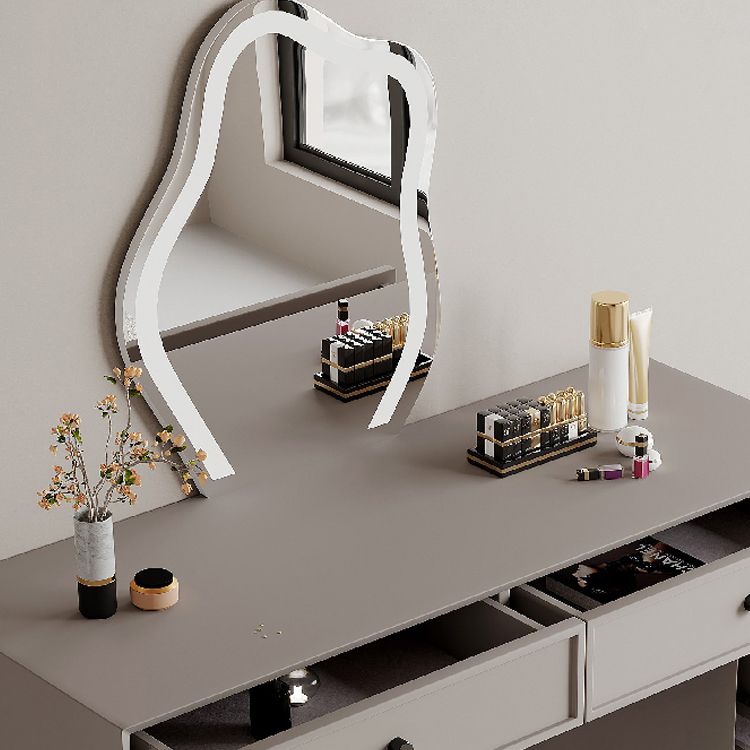 Standing Grey Makeup Vanity Desk Bedroom Vanity Dressing Table Set