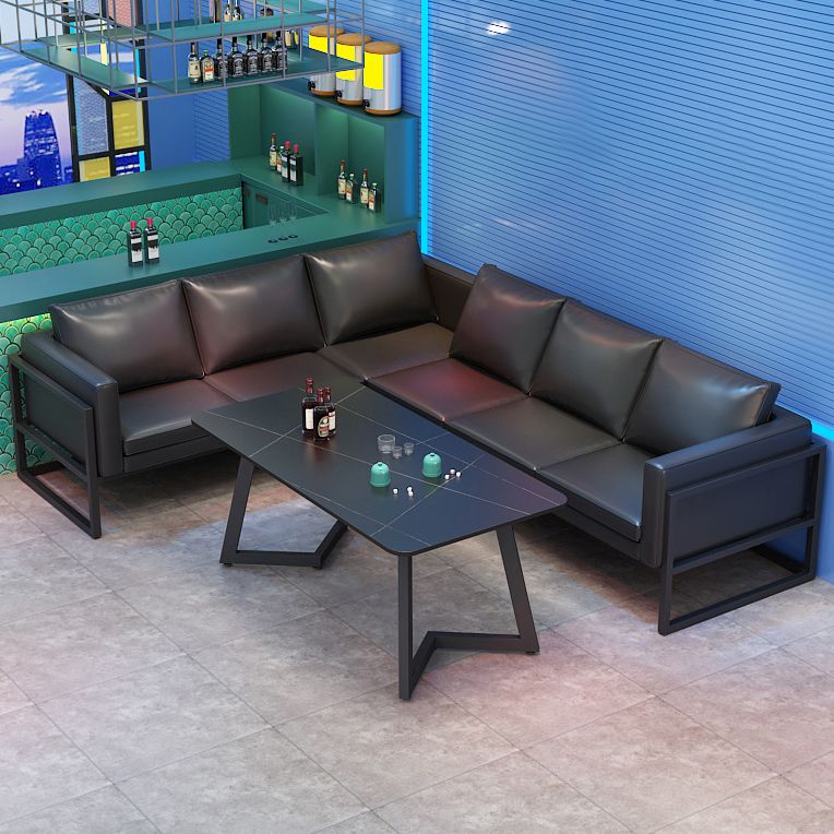 Industrieel gesinterde stenen eetkamer keukentafel rechthoekige tafel met metalen basis