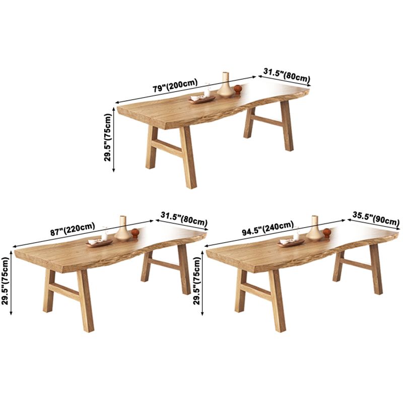 Rectangle Wood Color Dining Table Solid Wood Table Modern Style with 4 Legs