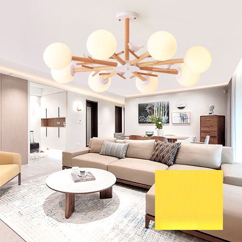 Globe Chandelier Light Fixture Modern Cream Glass Pendant Lighting for Restaurant