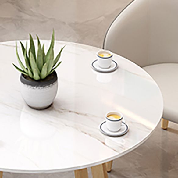 Modern Style Round Dining Room Table Set with Sintered Stone Dinette Set with 4 Legs Table