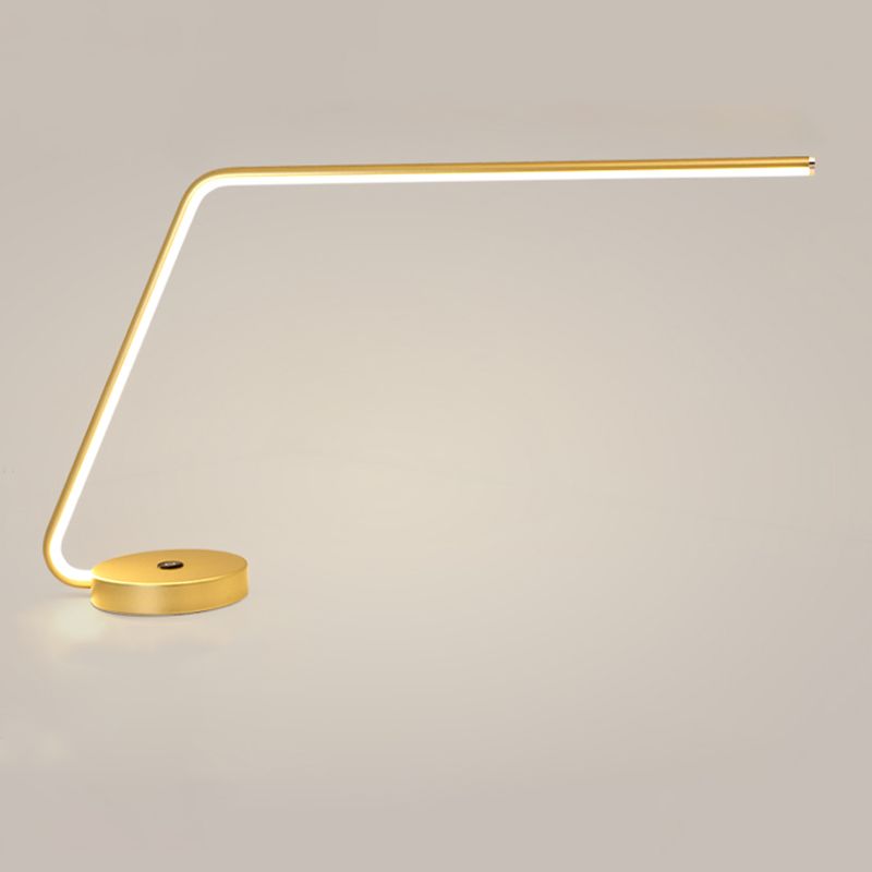 Linear 1 Light Table Light Contemporary Metal Night Table Lamps for Study Room