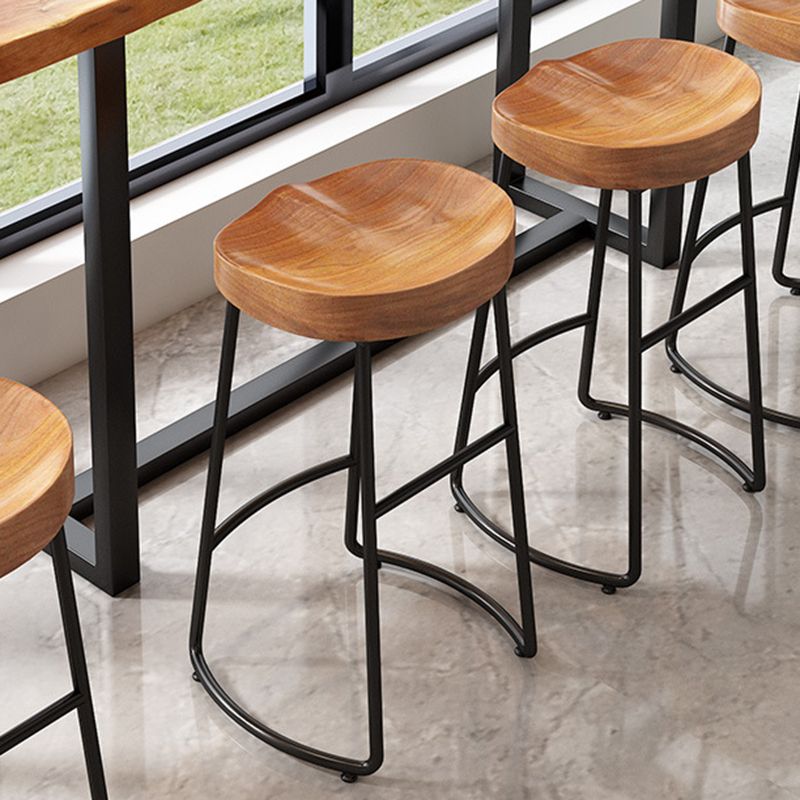 Industrial Rectangle Pub Table Set 1/4/7 Pieces Wooden Counter Table with Backless Stools